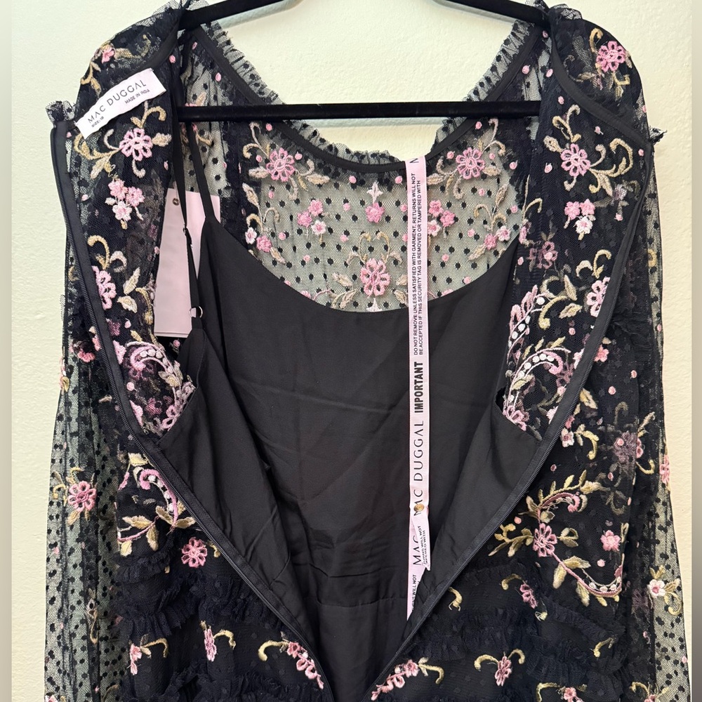 Mac Duggal size 18 Elegant Black Lace Evening Gown style 8030 - Picture 9 of 9